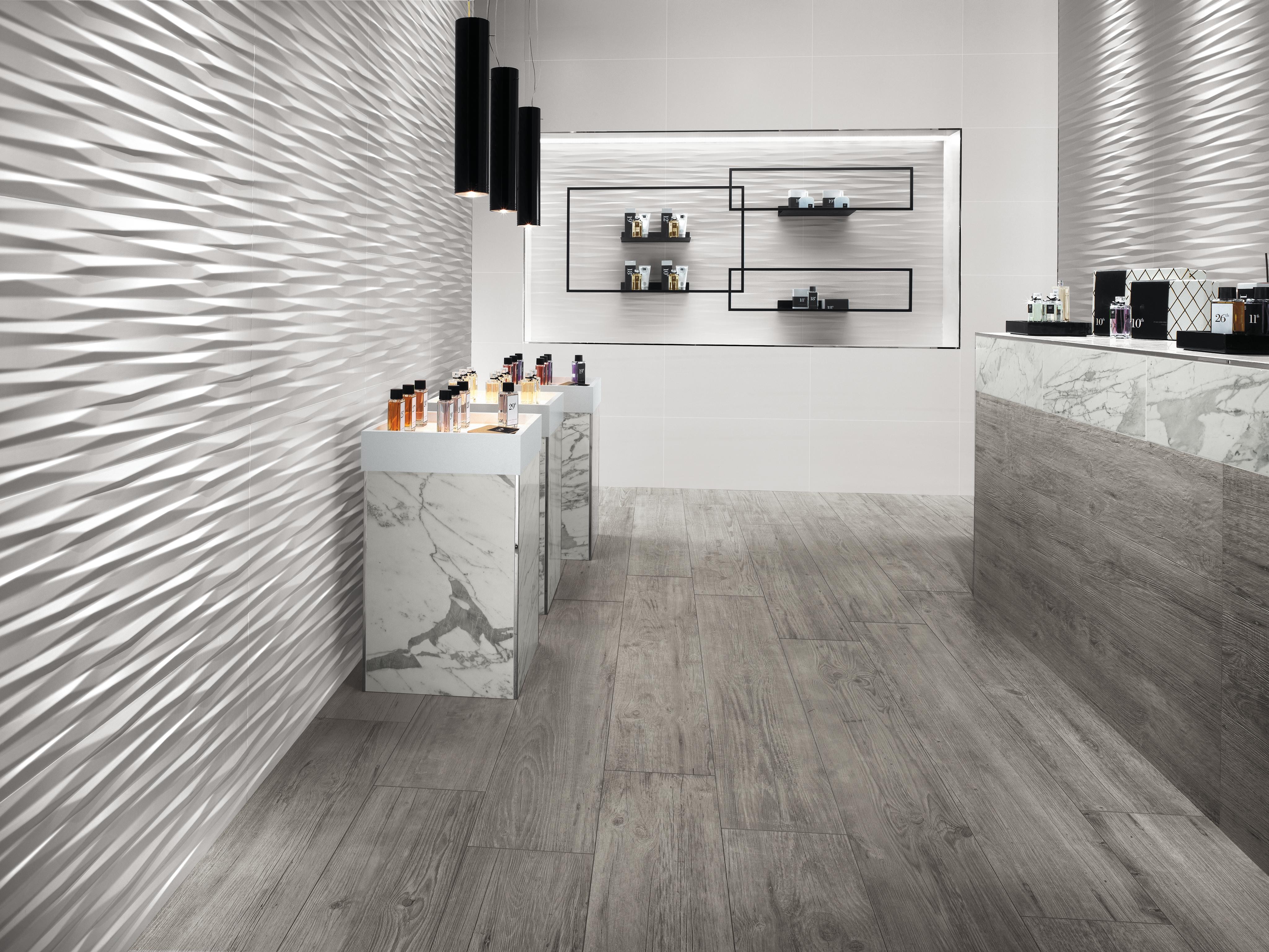 3D Wall Blade White Matt Marvel PRO Statuario Select, Axi Silver Fir, 3D Solid White Matt
